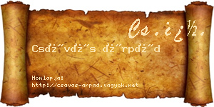 Csávás Árpád névjegykártya