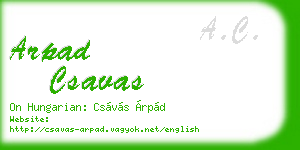 arpad csavas business card