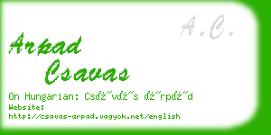 arpad csavas business card
